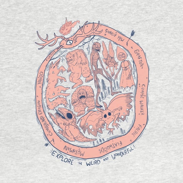 West Virginia Cryptids : Explore the Weird and Wonderful T-Shirt T-Shirt by Ballyraven